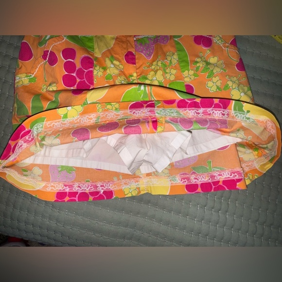 Lilly Pulitzer Fruit Print Orange Cherries Bananas A-Line Skort Sz 4 VGUC - Picture 9 of 10